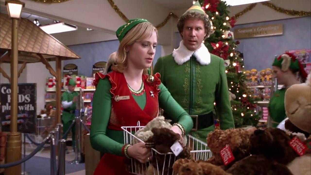 Zooey Deschanel and Will Ferrell, in Elf.