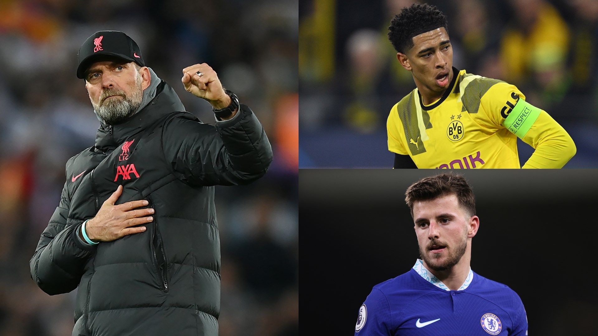 Jurgen Klopp Jude Bellingham Mason Mount GFX
