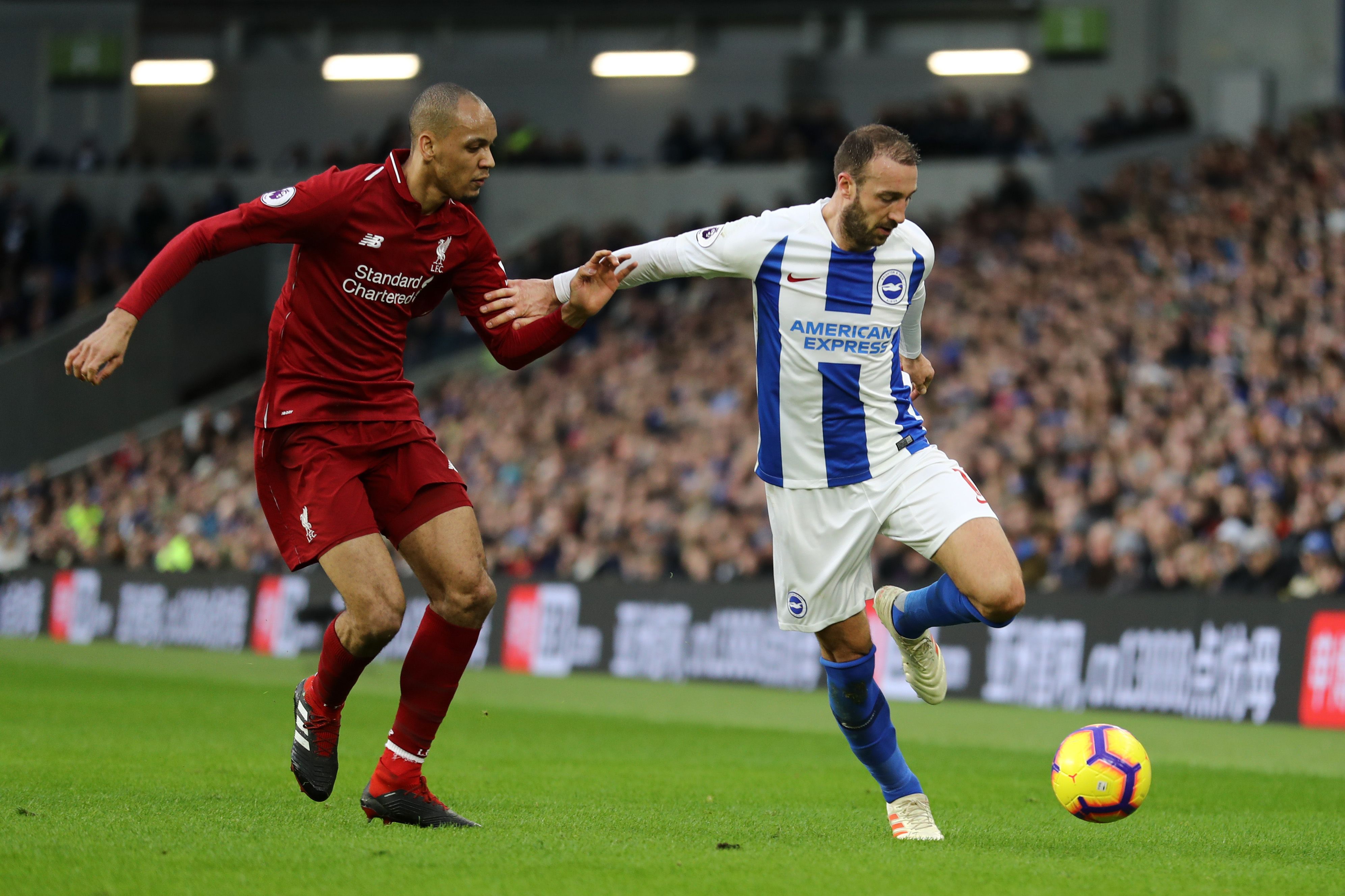 Fabinho, Glenn Murray - Brighton & Hove Albion v Liverpool