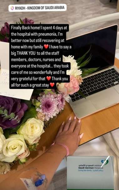 Georgina Rodriguez pneumonia