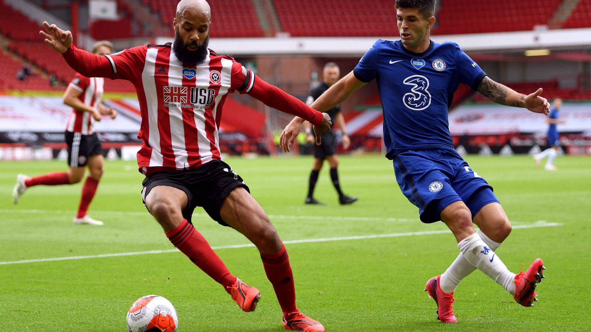 GERMANY ONLY: DAVID MCGOLDRICK SHEFFIELD CHRISTIAN PULISIC CHELSEA PREMIER LEAGUE 11072020