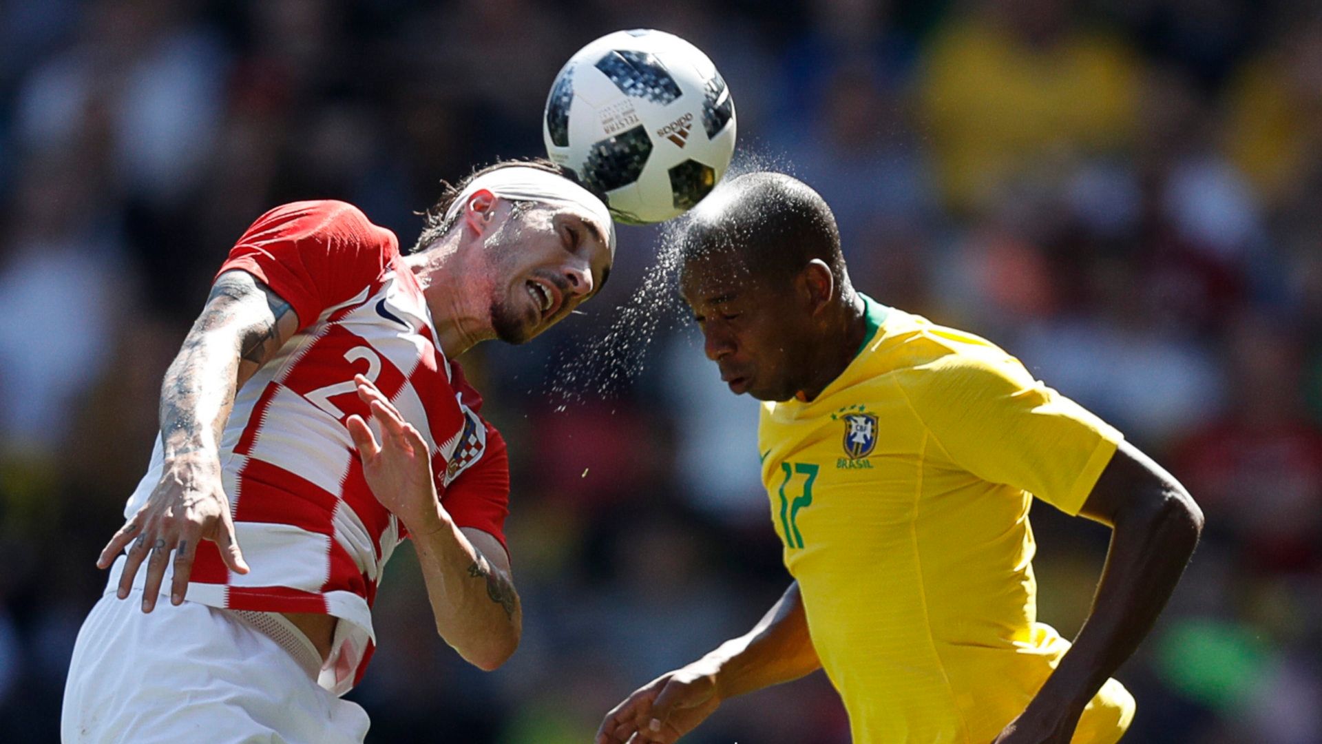 Fernandinho Vrsaljko Brazil Croatia Friendlies 03062018