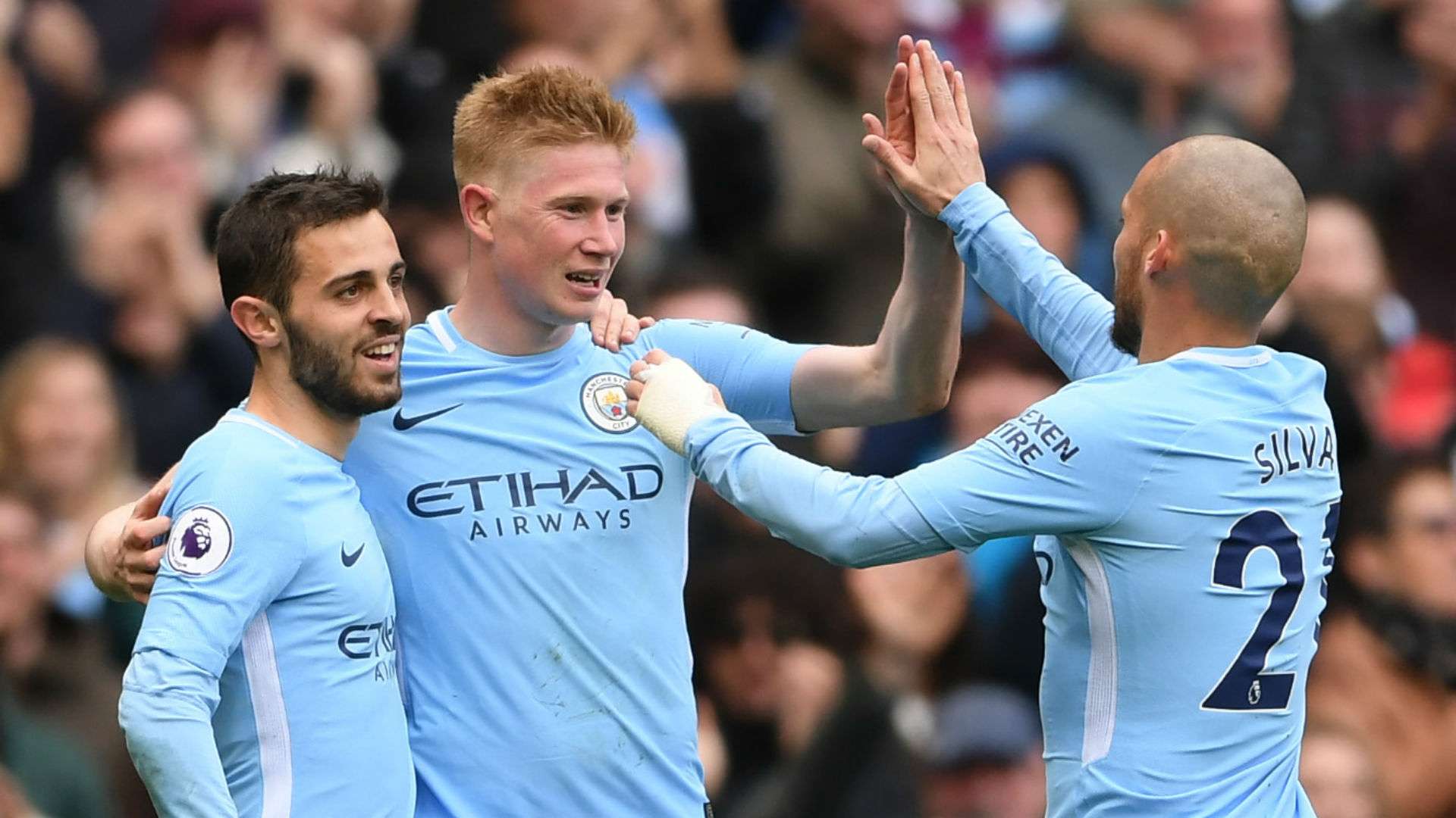 Bernardo Silva Kevin De Bruyne David Silva Manchester City