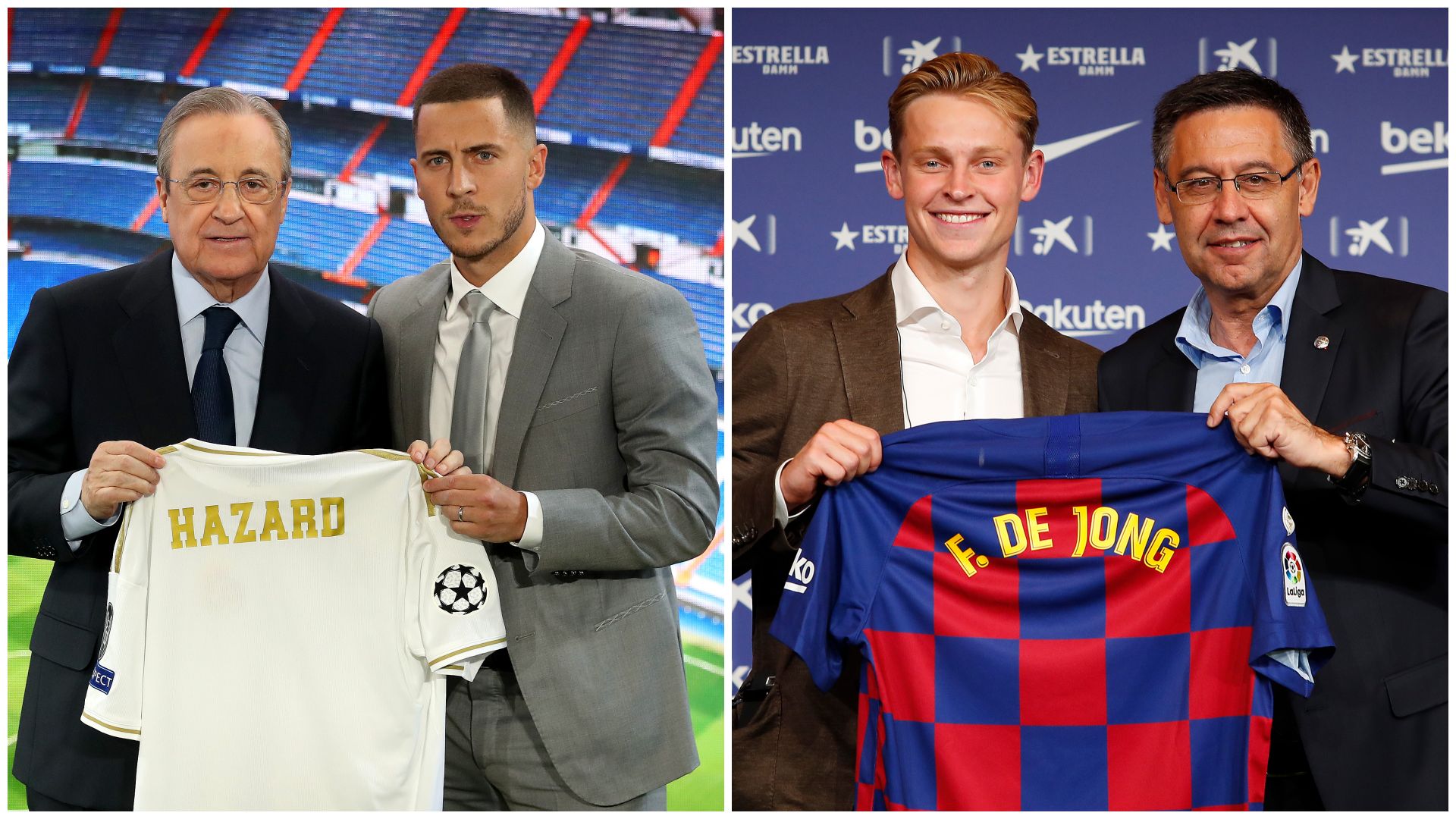 Florentino Perez Hazard Real Madrid De Jong Bartomeu Barcelona