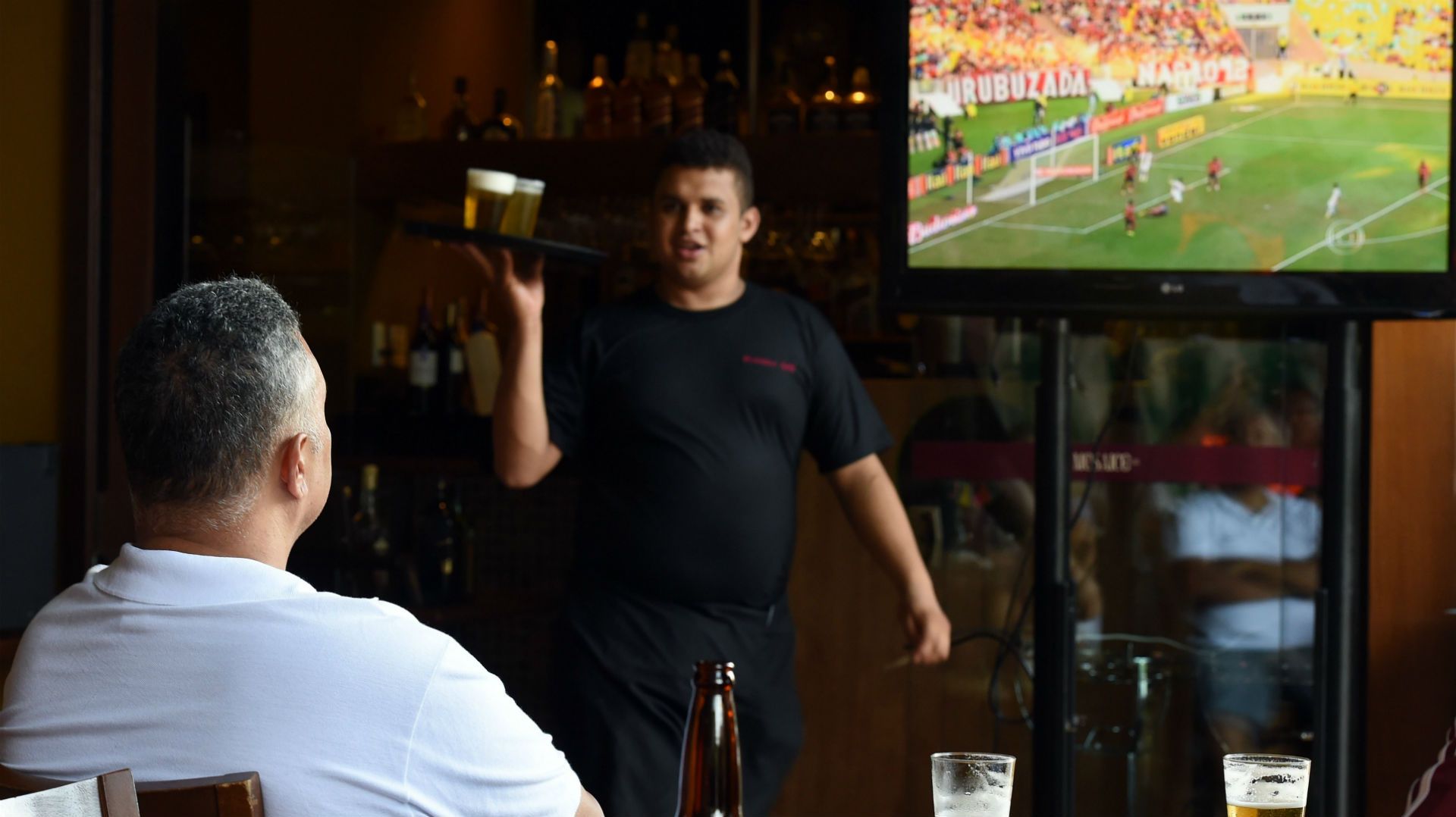 Watching soccer on Tv