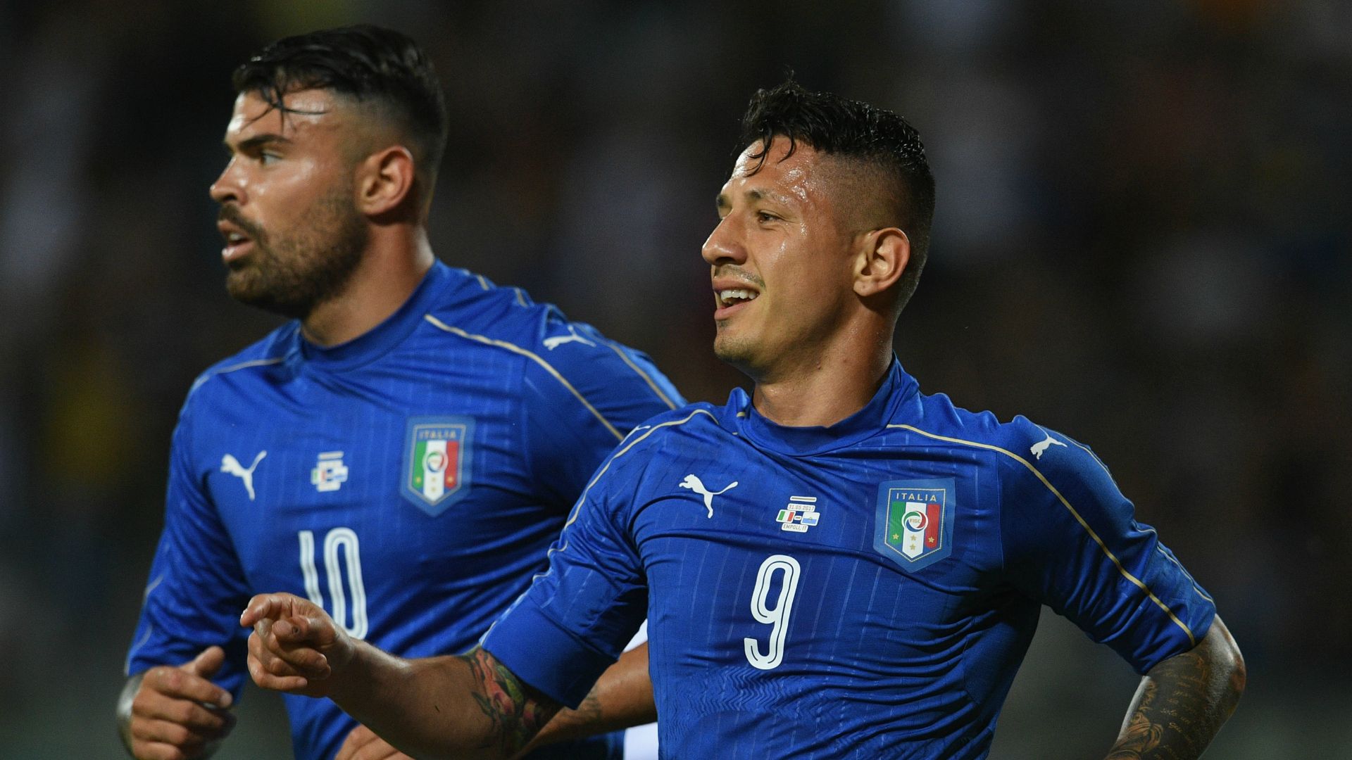 Gianluca Lapadula celebrates Italy San Marino Friendly 31052017