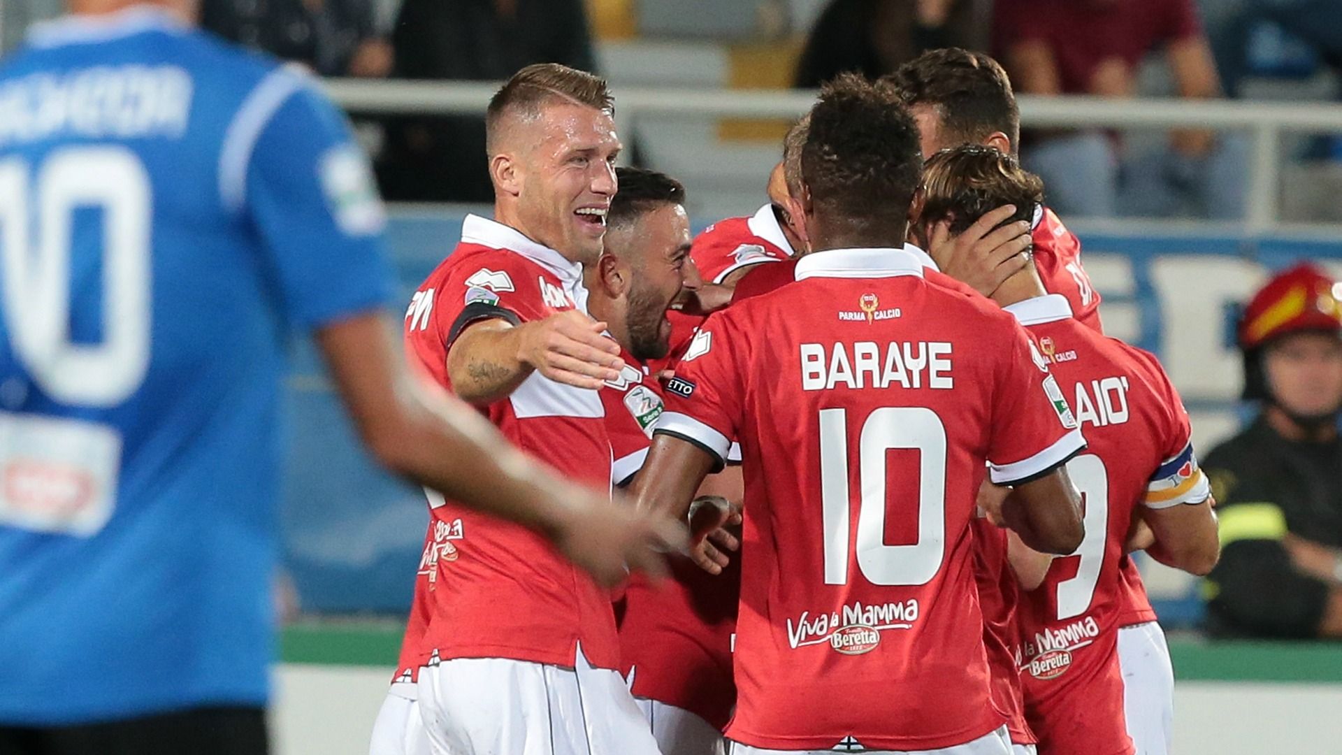 Parma celebrates Barillà goal against Novara Serie B 03092017