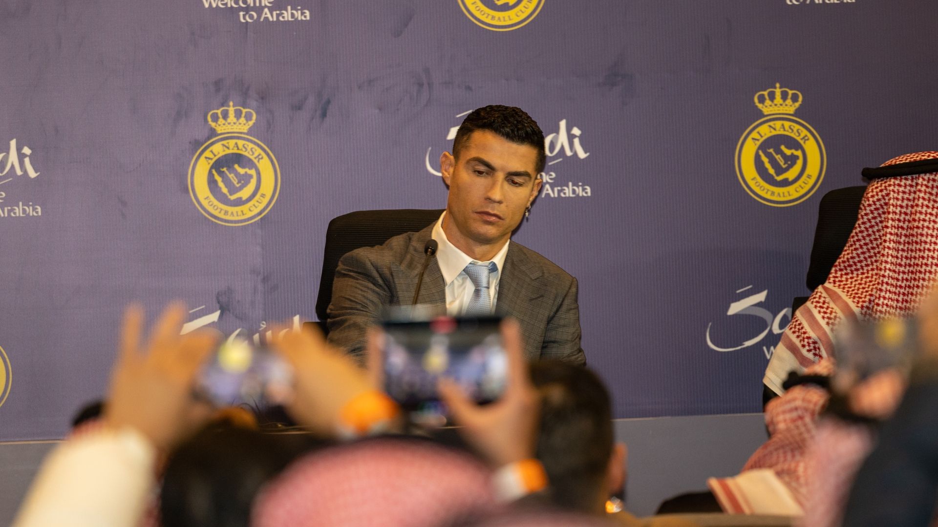 Cristiano Ronaldo unveiling press conference Al Nassr