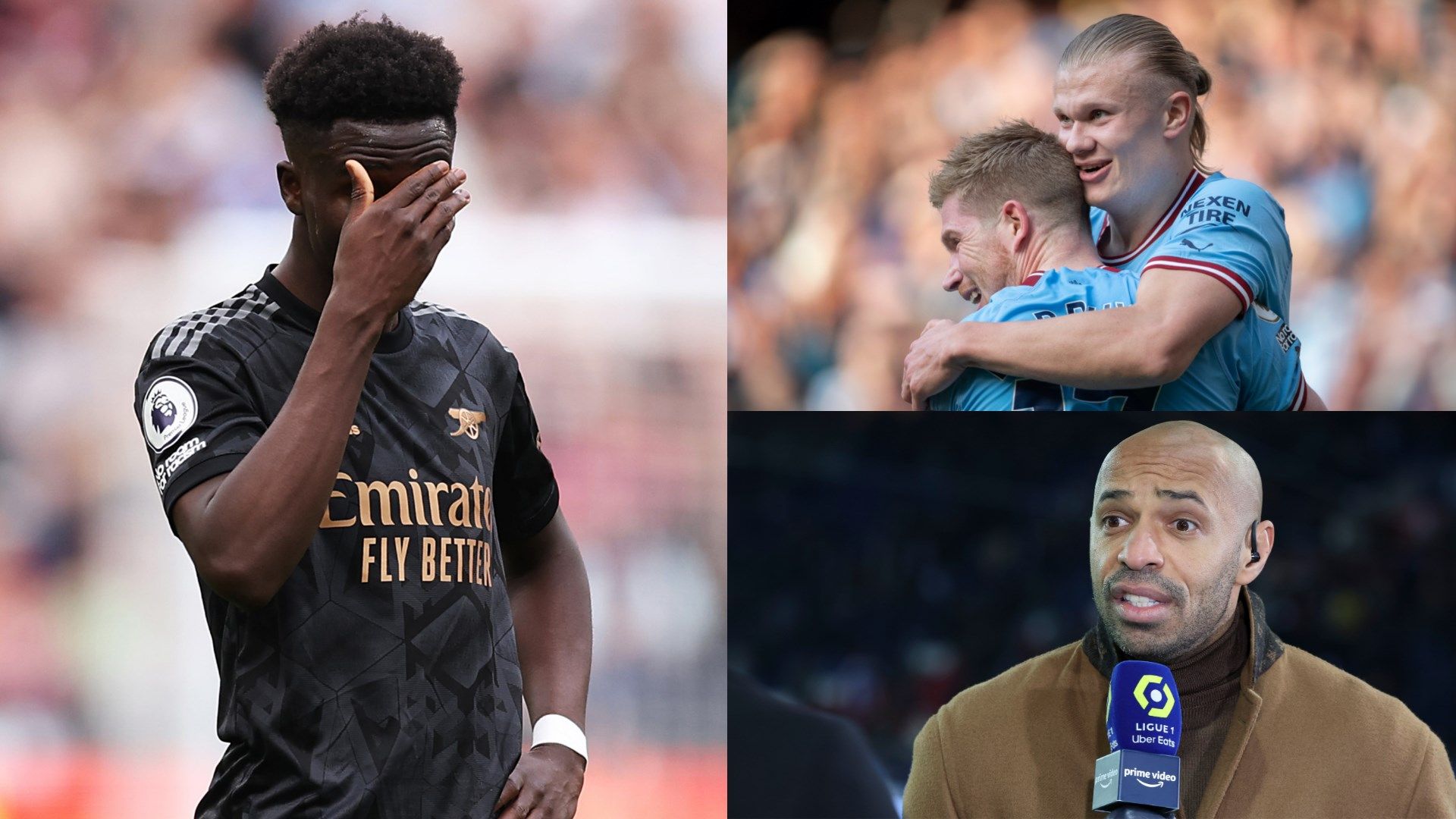 Bukayo Saka Arsenal Thierry Henry Man City split