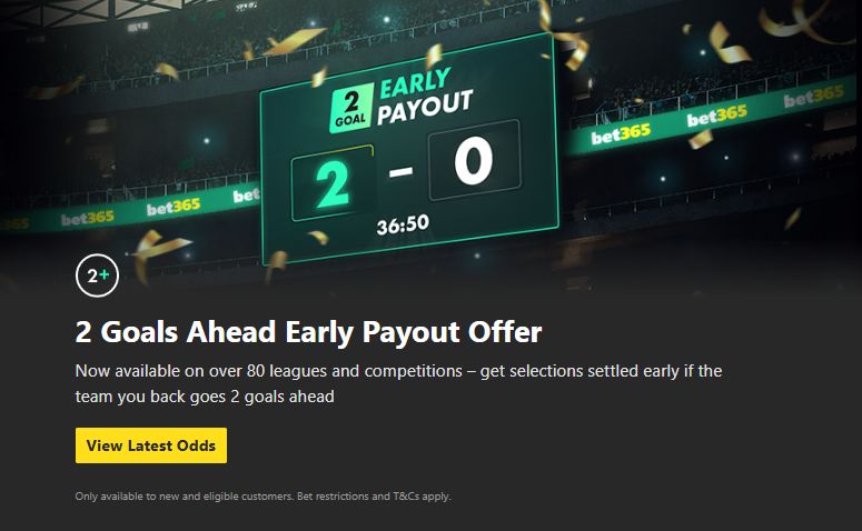 bet365 2-up early payout 