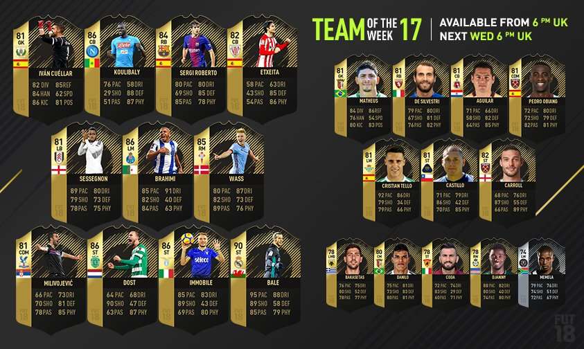 FIFA 18 TOTW