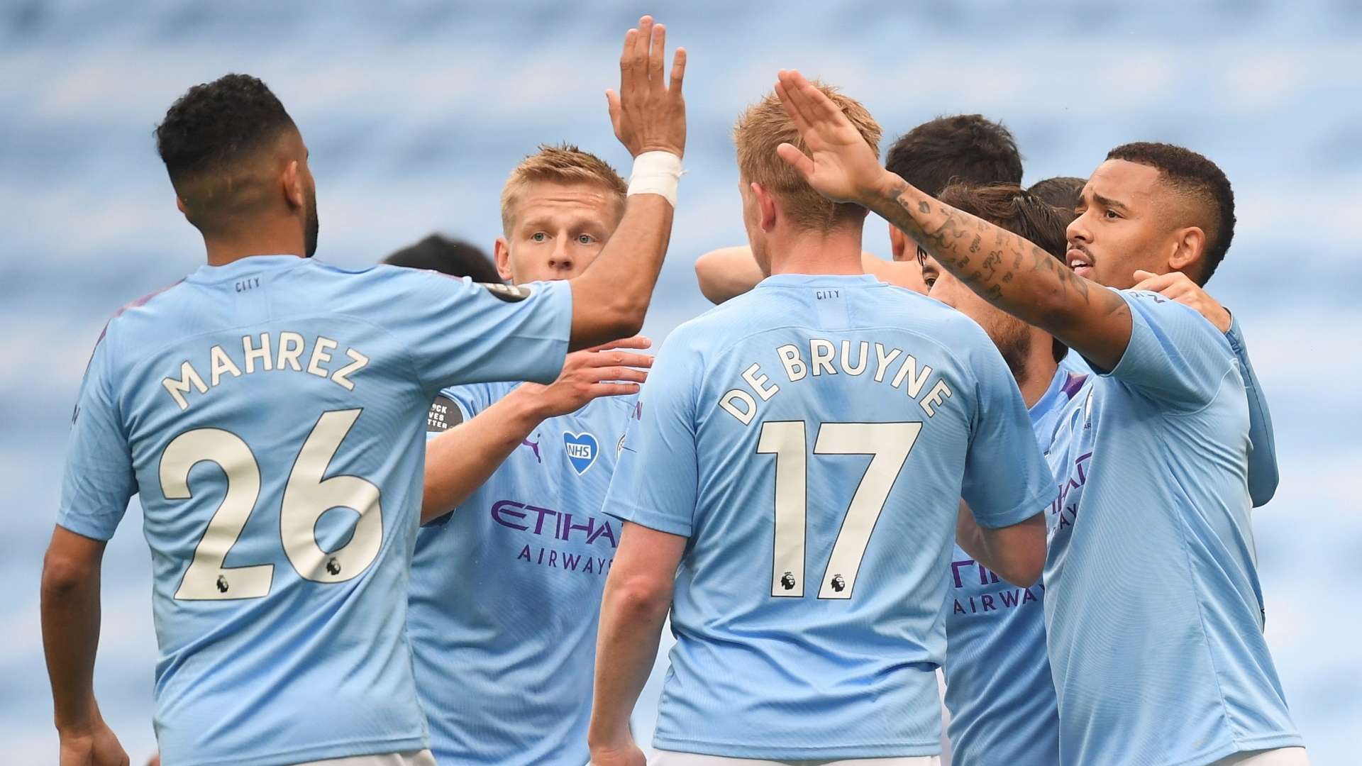 Man City celebrate vs Newcastle