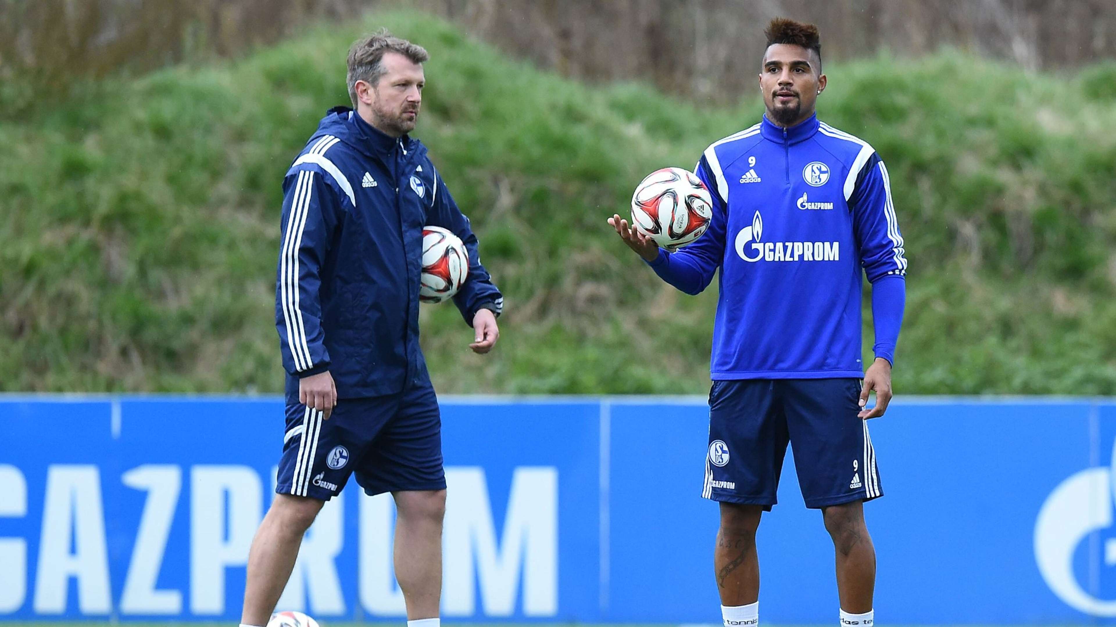 GERMANY ONLY Sven Hübscher Kevin-Prince Boateng Schalke 04