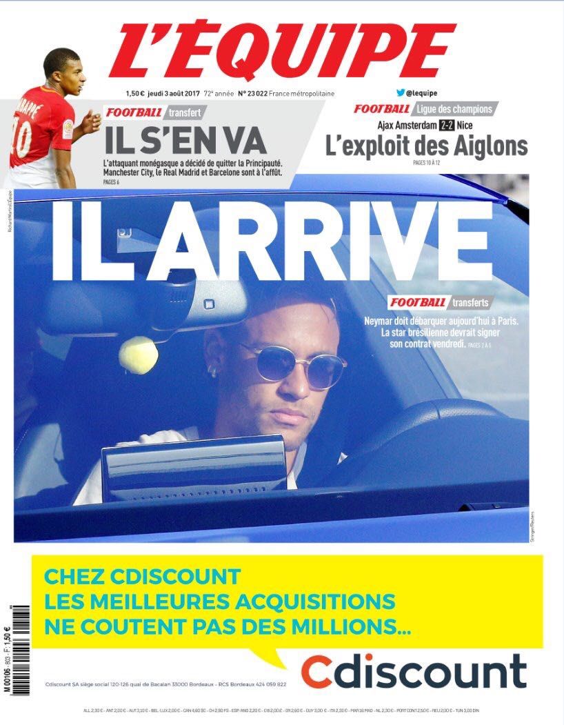 Neymar - Revue de presse - L'Equipe