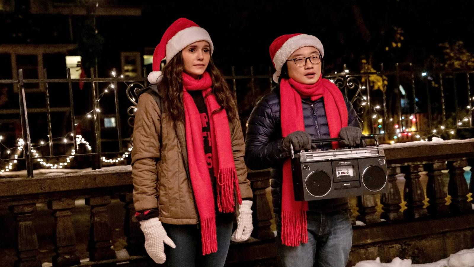 Nina Dobrev and Jimmy O. Yang, in Love Hard.