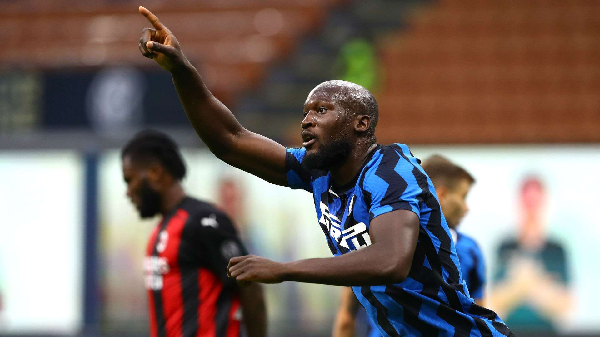 Lukaku celebrating Inter Milan