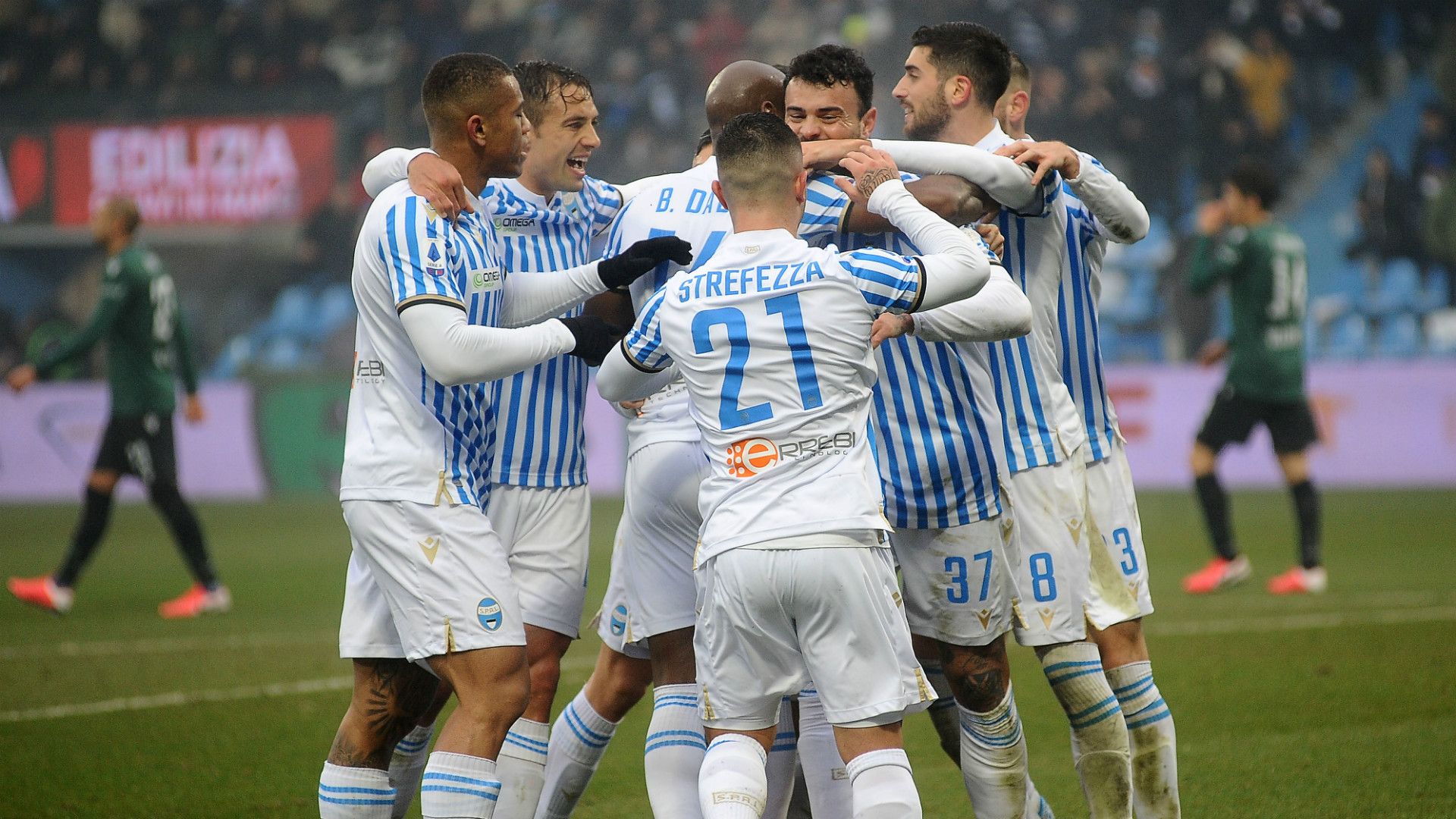 SPAL celebrating Bologna Serie A