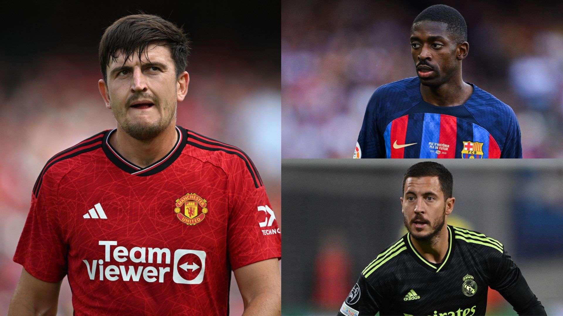 Harry Maguire Ousmane Dembele Eden Hazard GFX