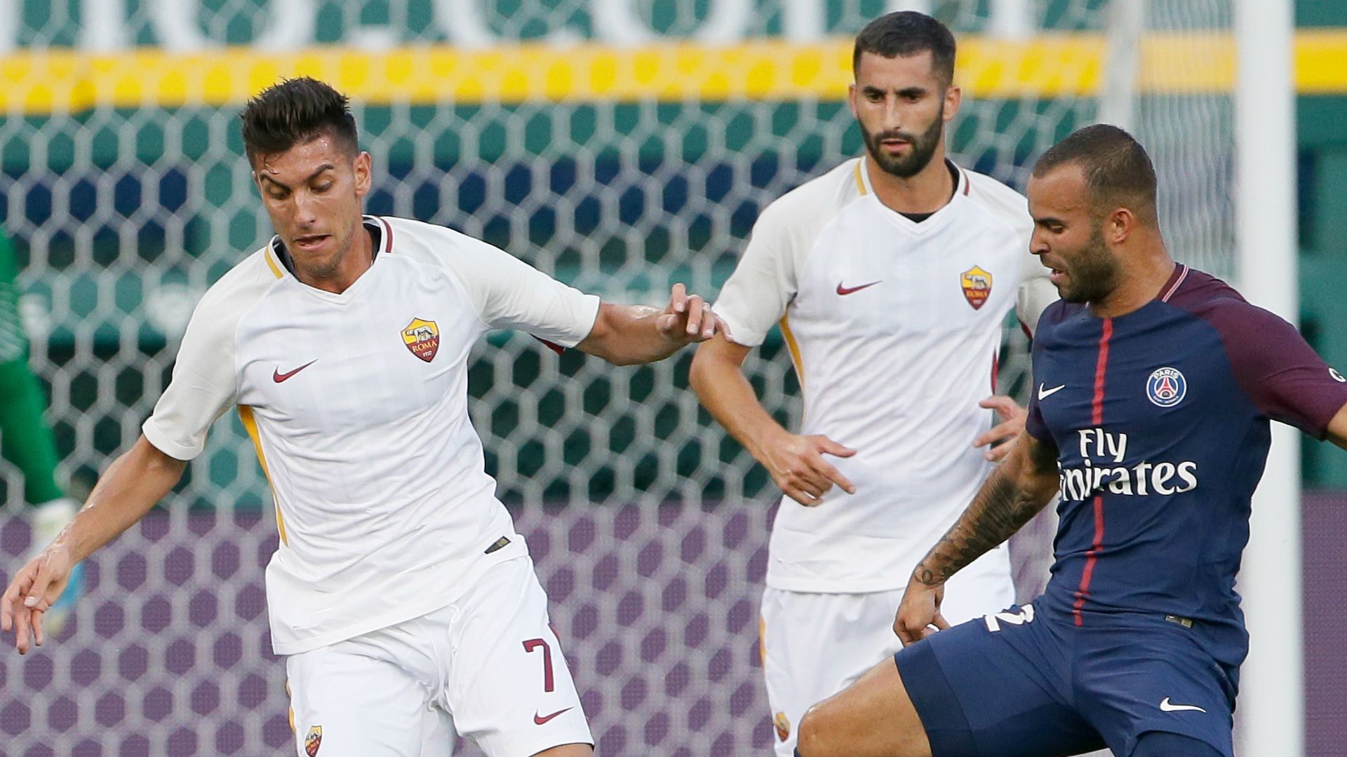 Lorenzo Pellegrini Lucas Moura Roma PSG ICC 2017