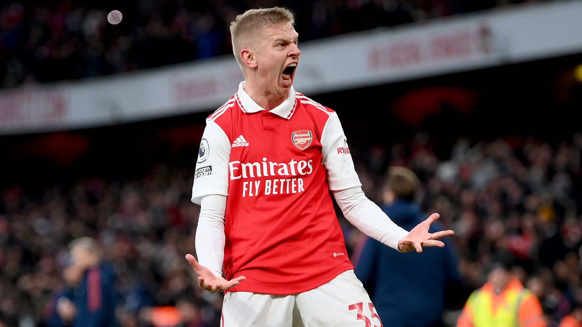Zinchenko celebrates Arsenal Bournemouth Premier League 2022-23