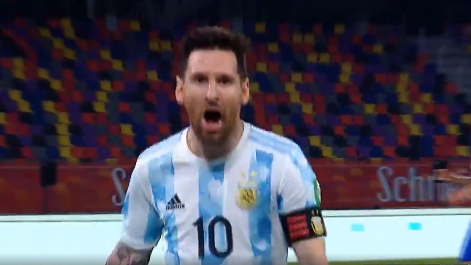 Messi Argentina Chile Fecha 5 Eliminatorias Sudamericanas 2021 Captura TV