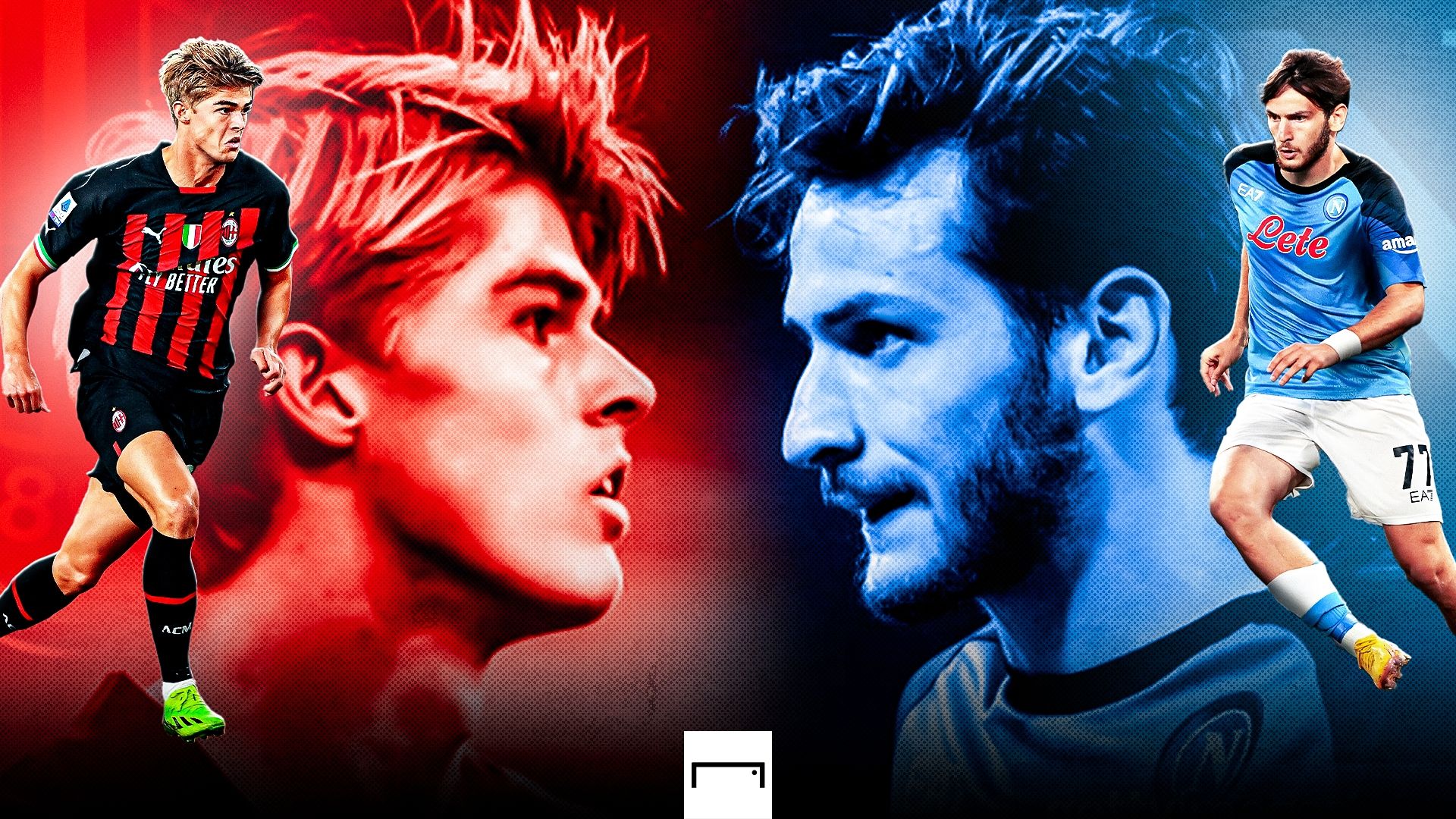 CHarles De Ketelaere Khvicha Kvaratskhelia Milan Napoli GFX