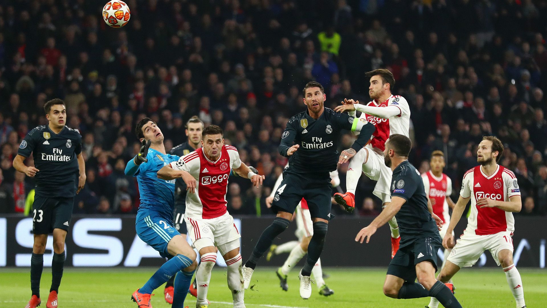TAGLIAFICO TADIC COURTOIS AJAX REAL MADRID CHAMPIONS LEAGUE