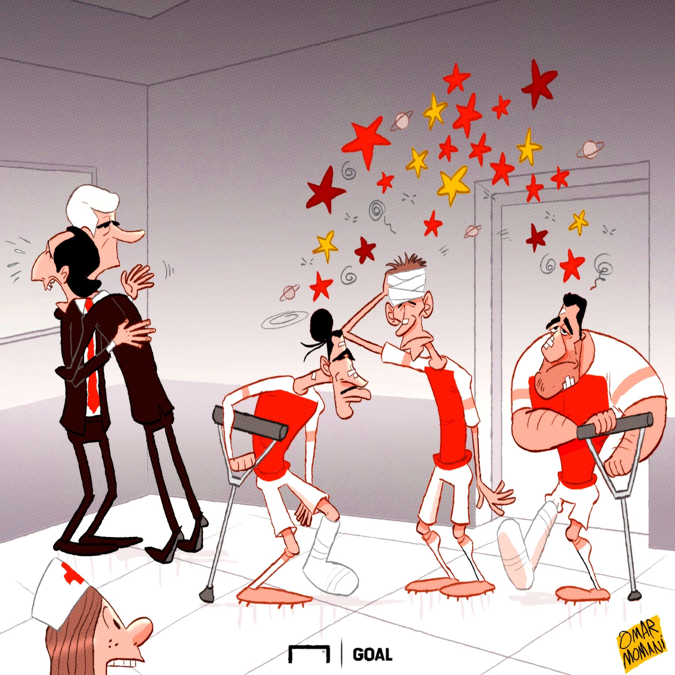 Arsenal injuries cartoon