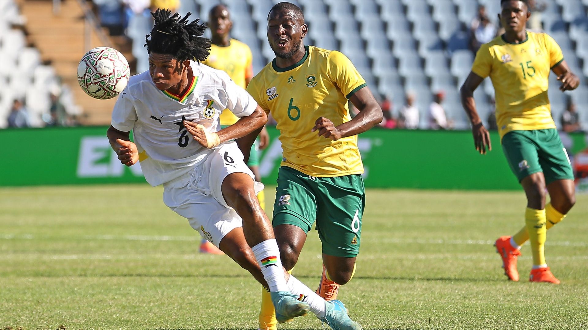Aubrey Modiba and Etse Dogli, Bafana Bafana vs Black Stars