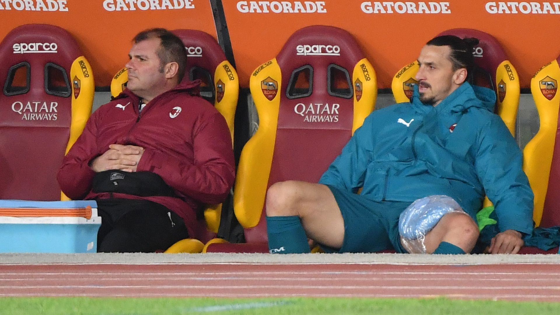 Ibrahimovic injury - Roma Milan