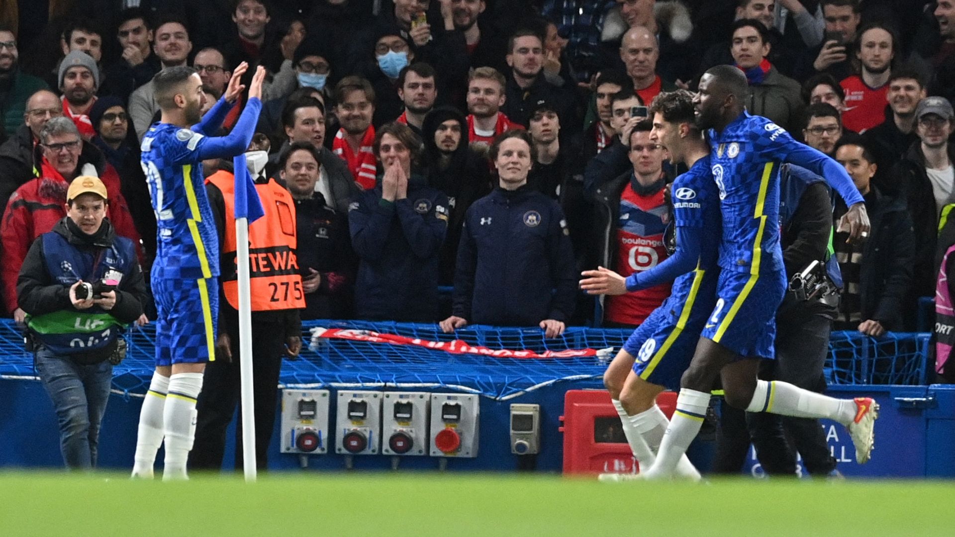 Havertz celebrating Chelsea Lille