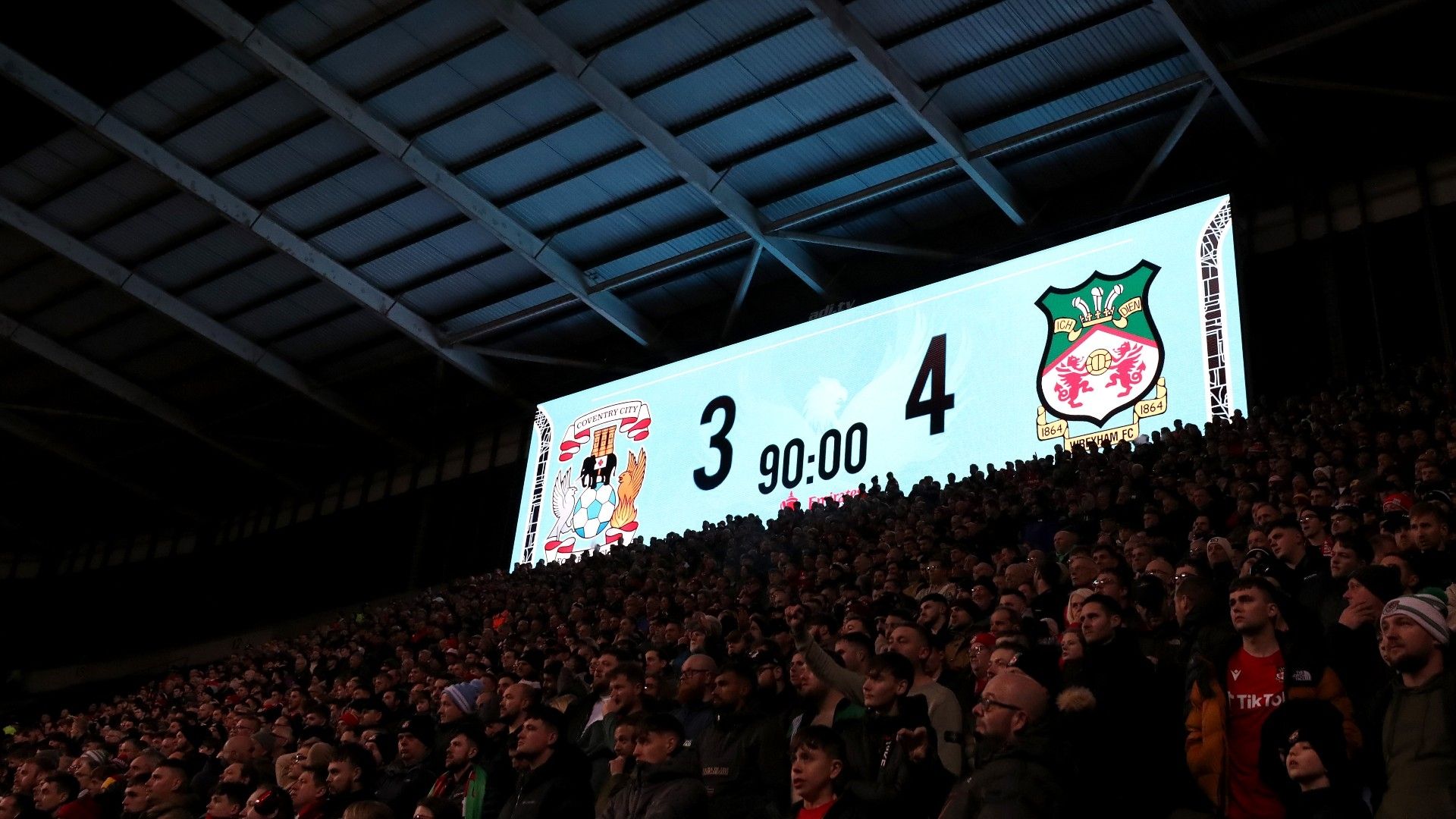 Coventry Wrexham scoreboard 