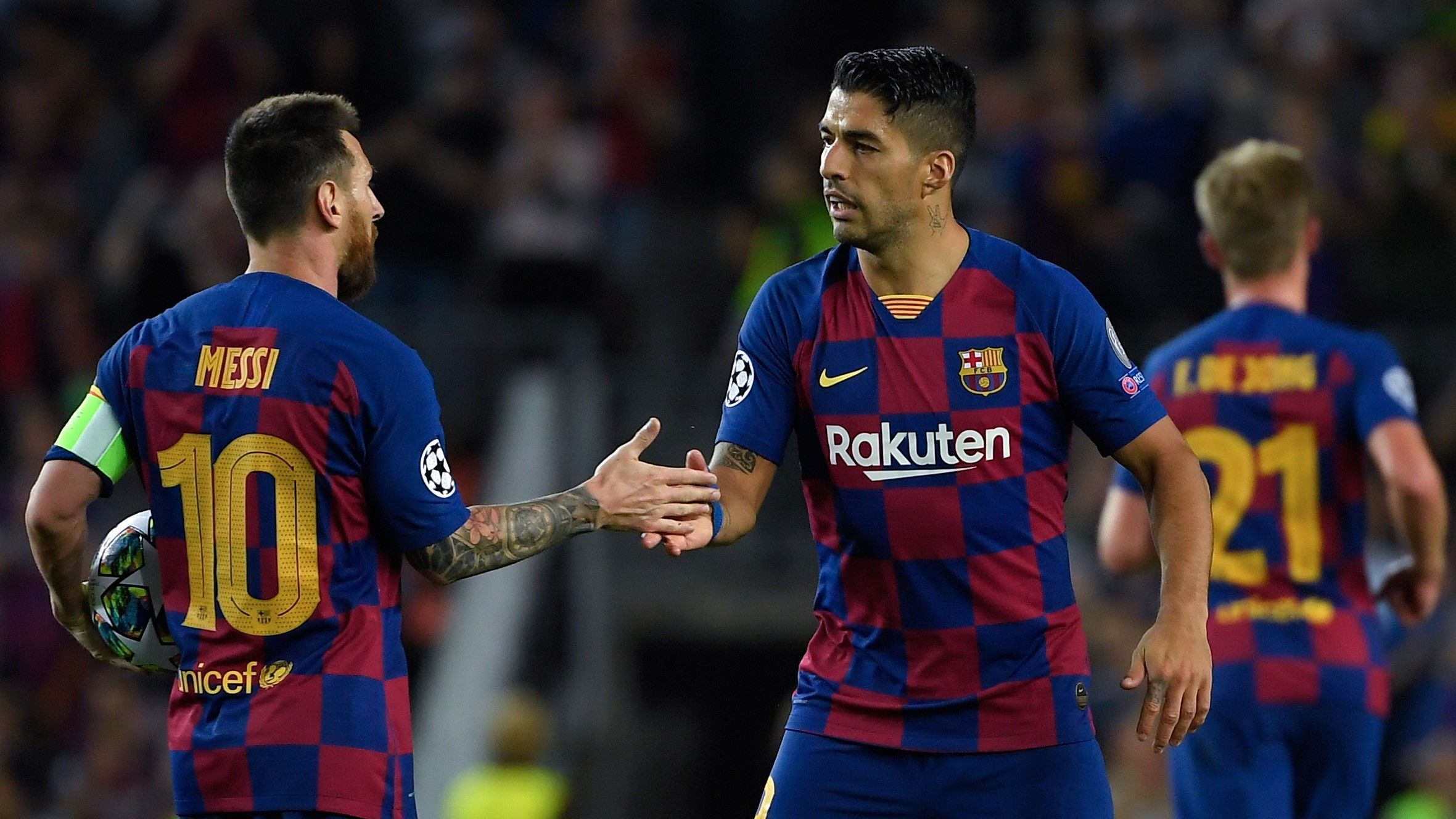 Luis Suarez Lionel Messi Barcelona Inter UCL 02102019