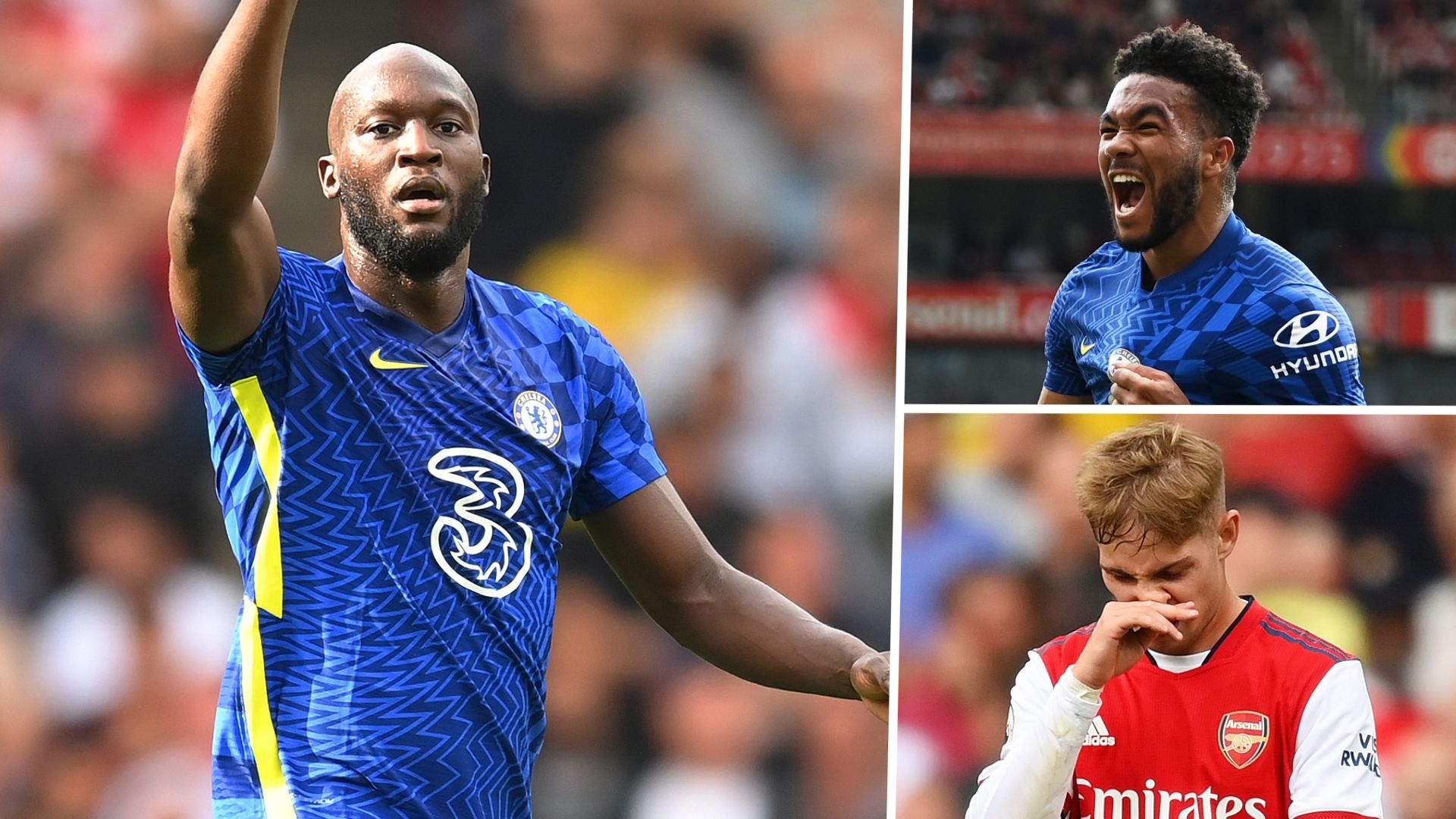 Romelu Lukaku Reece James Emile Smith Rowe Chelsea Arsenal GFX