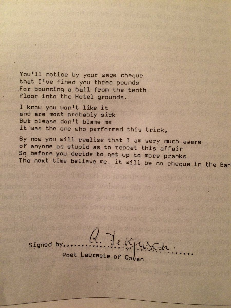 Sir Alex Ferguson Poem, Alberdeen