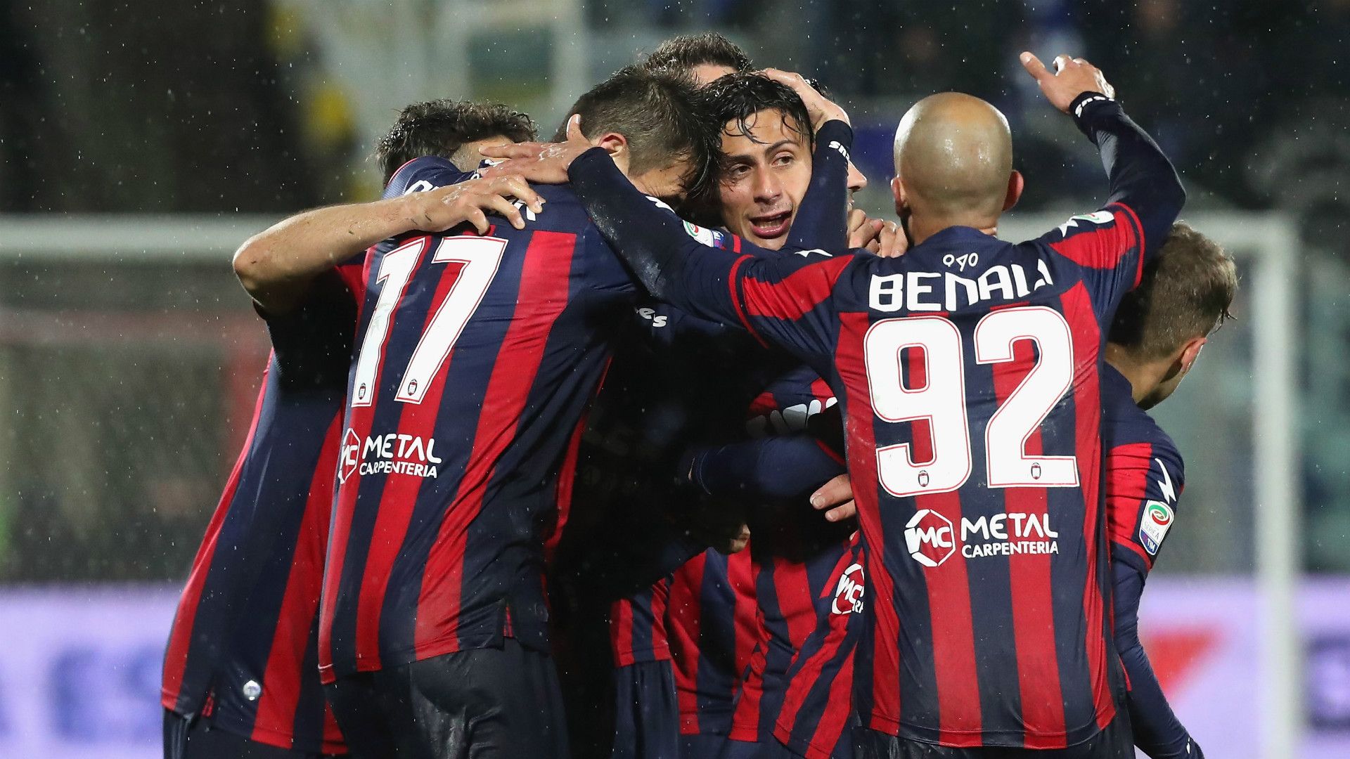 Crotone celebrating Serie A