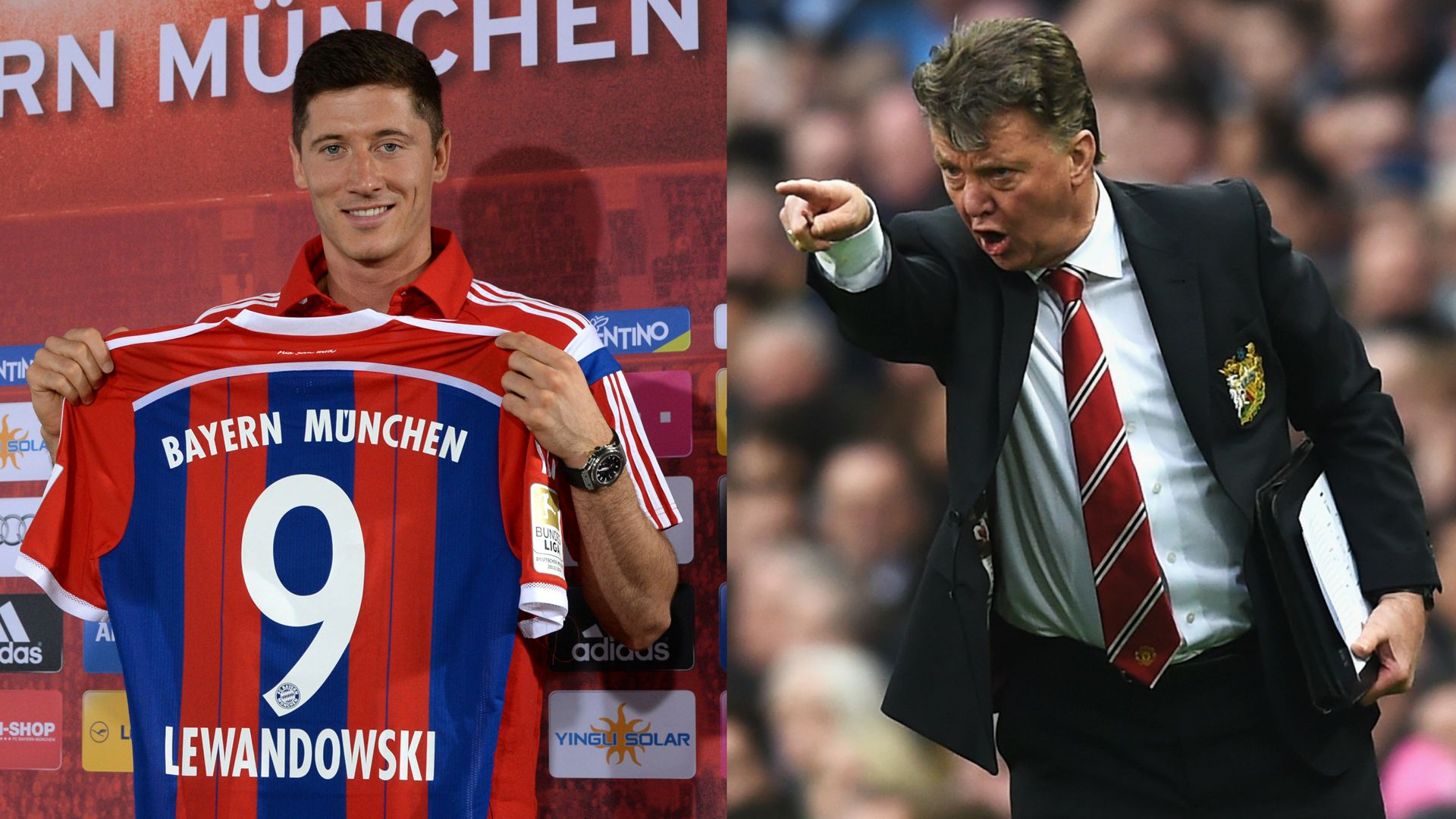 Robert Lewandowski Louis van Gaal Manchester United 