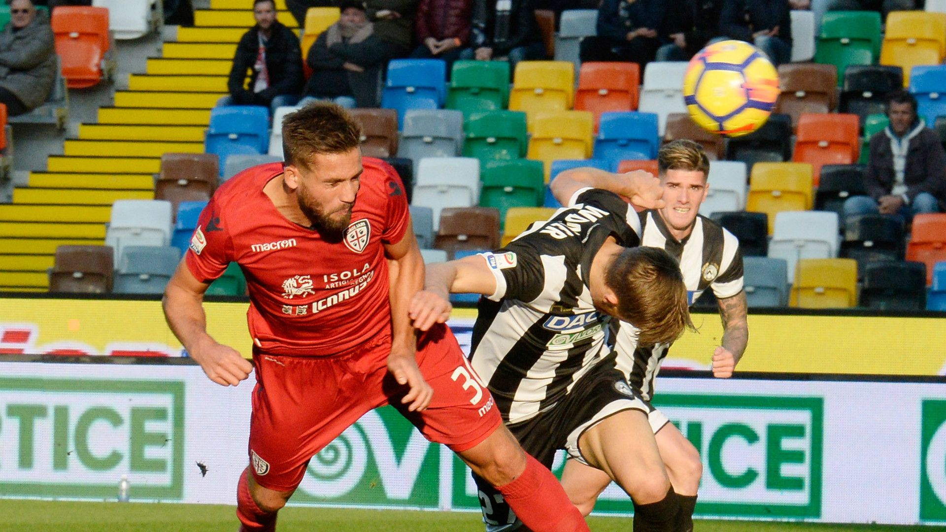 Leonardo Pavoletti, Antonin Barak, Udinese, Cagliari, Serie A, 19112017