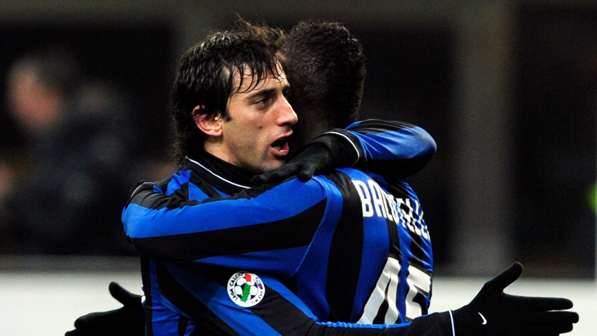 Diego Milito Mario Balotelli Inter Milan