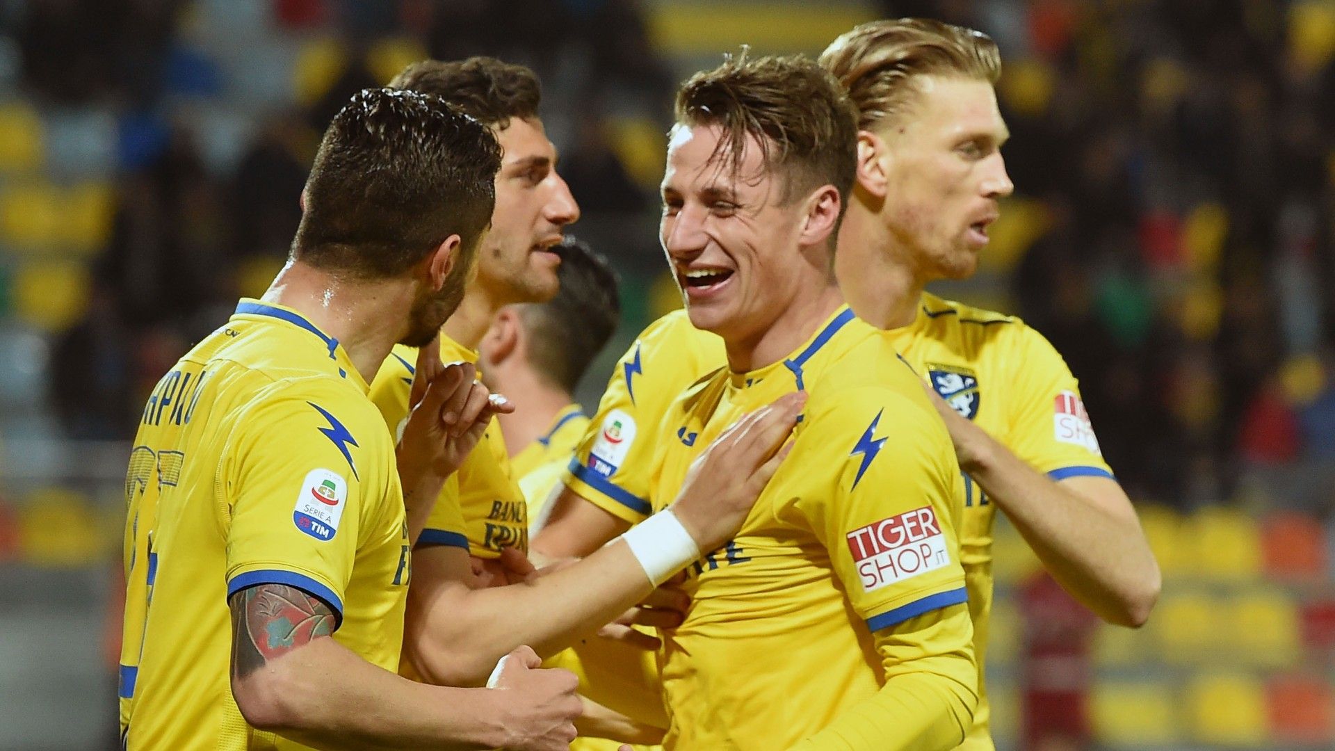 Frosinone celebrating - Pinamonti