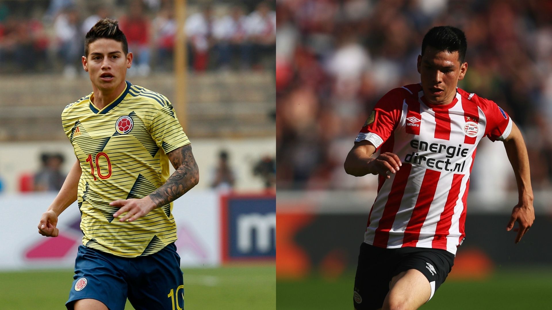 James Rodriguez Hirving Lozano collage