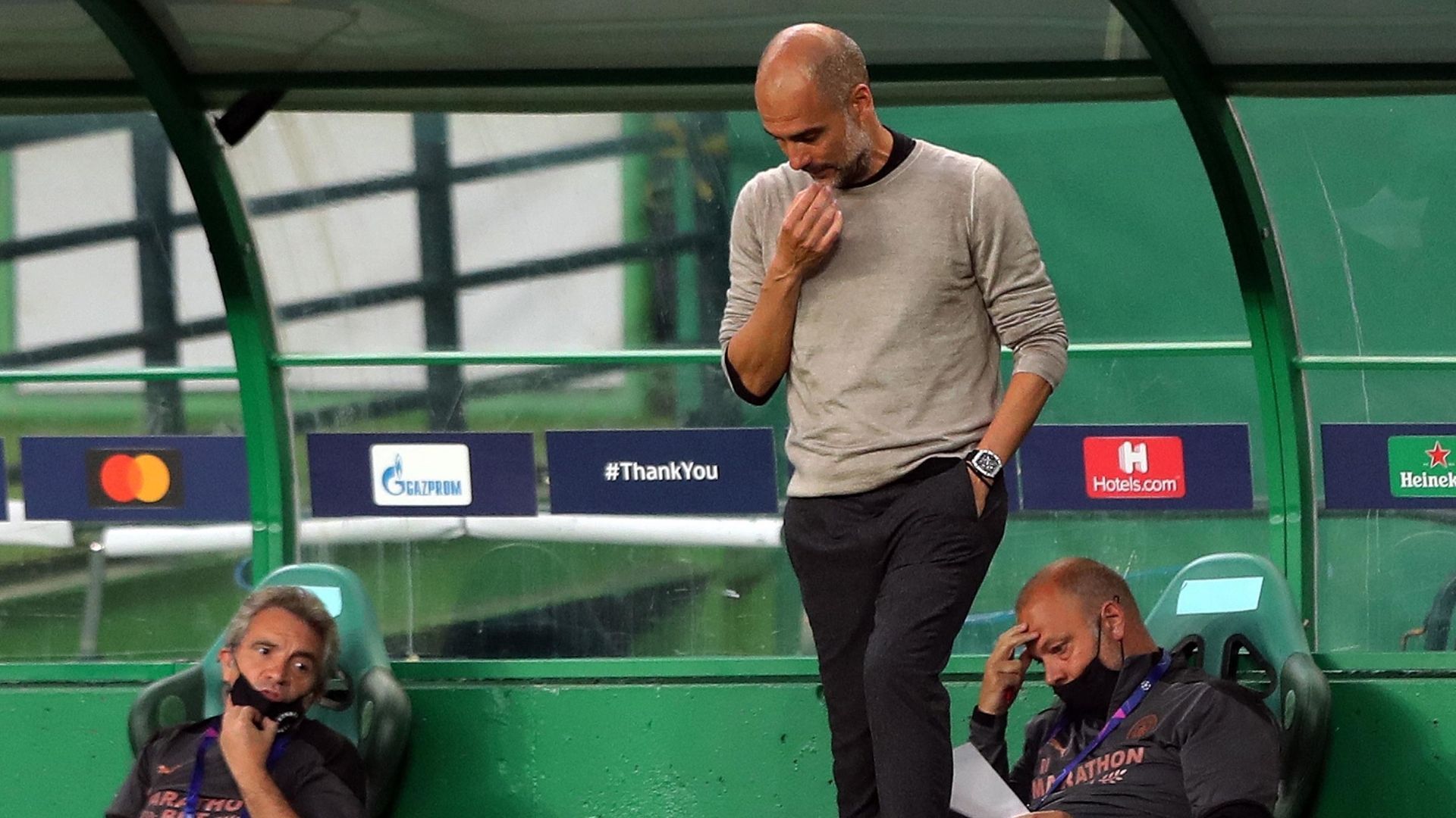 Guardiola Manchester City Lyon UCL