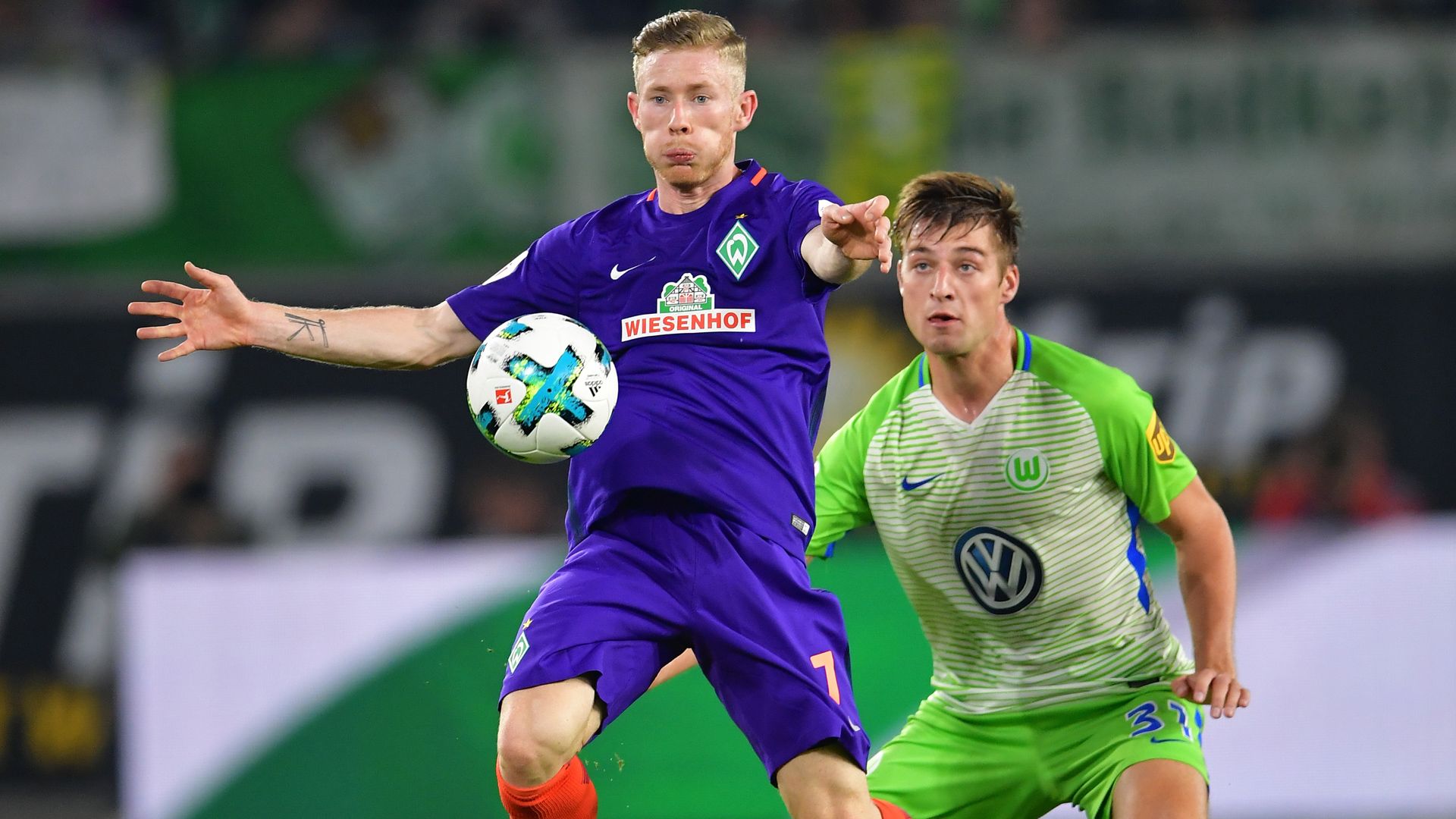 Kainz, Knochen, Wolfsburg - Werder Bremen, Bundesliga, 09192017