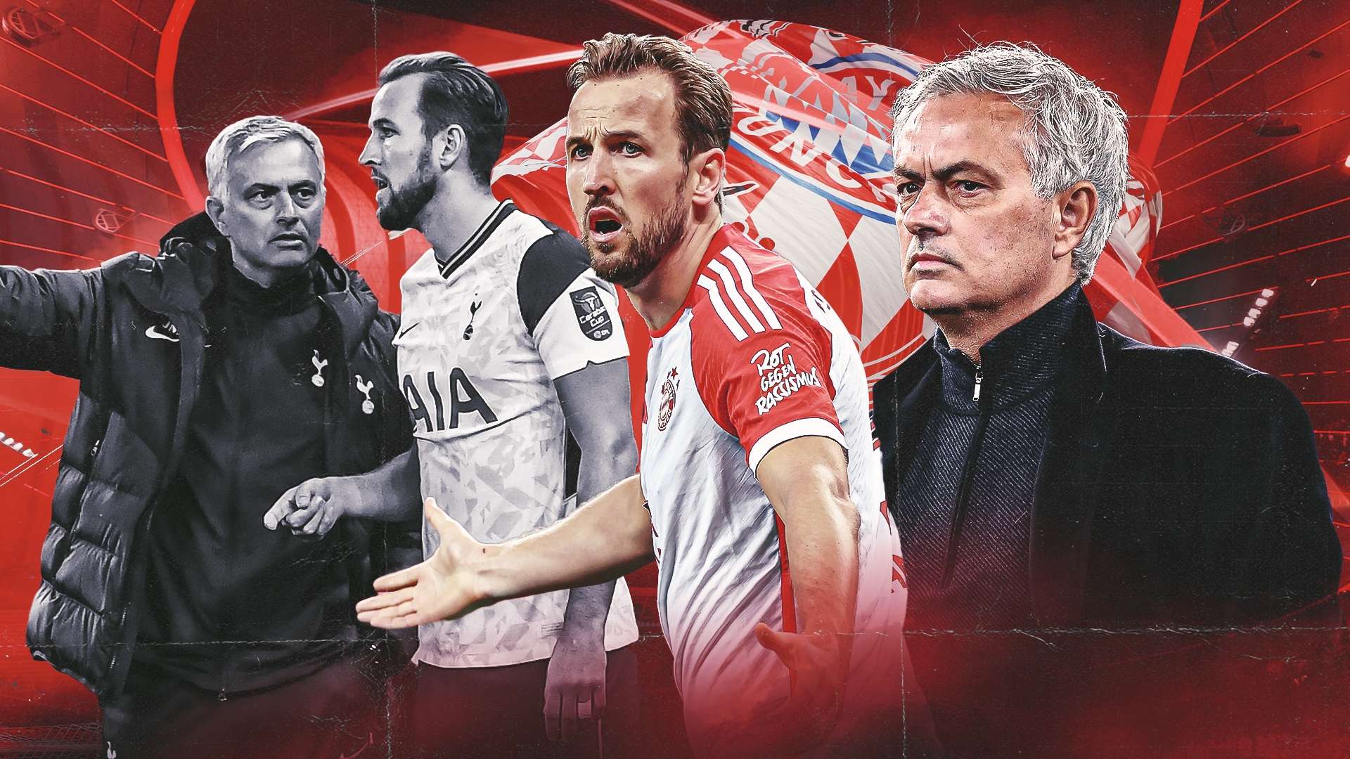 Jose Mourinho Harry Kane Tottenham Bayern GFX