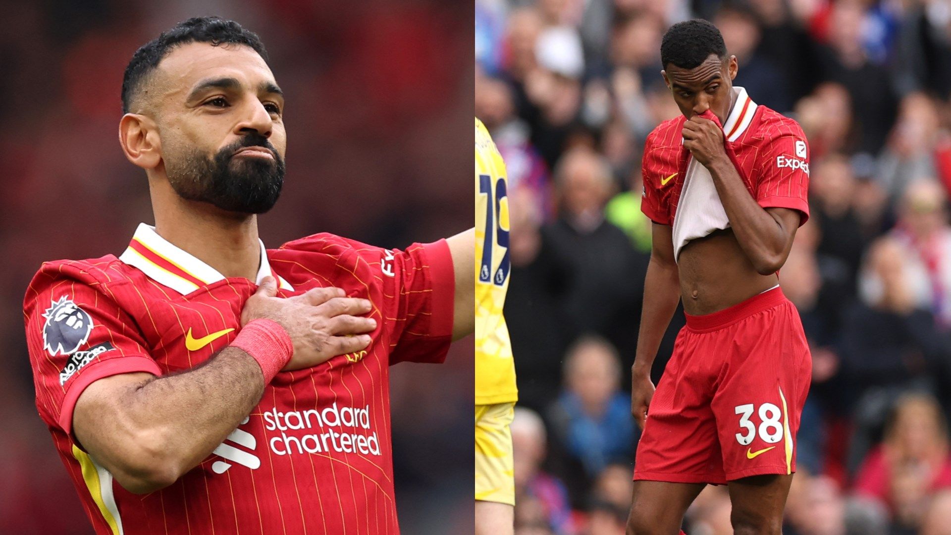 Liverpool player ratings vs Crystal Palace: Mohamed Salah to the rescue one more time! Egyptian King earns ragged Reds a point after Ryan Gravenberch red card threatens to spoil title celebrations | Goal.com UK