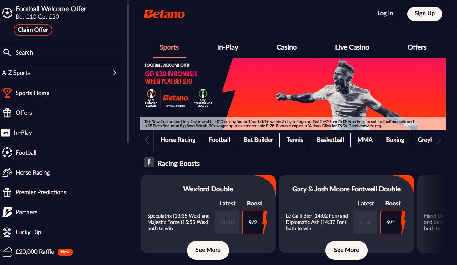 Betano Home Page