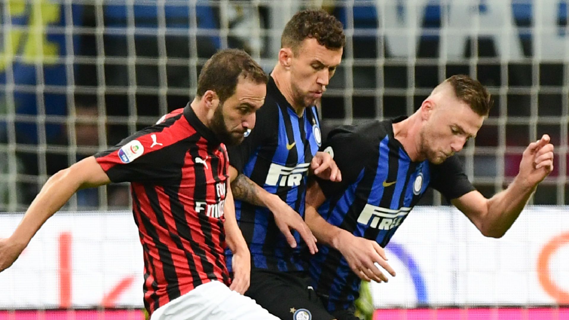 Higuain Skriniar Perisic Inter Milan Serie A