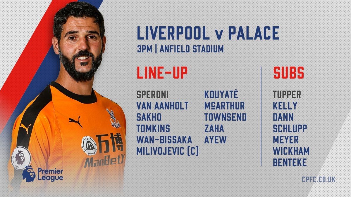 Liverpool vs Crystal Palace line up 19012018