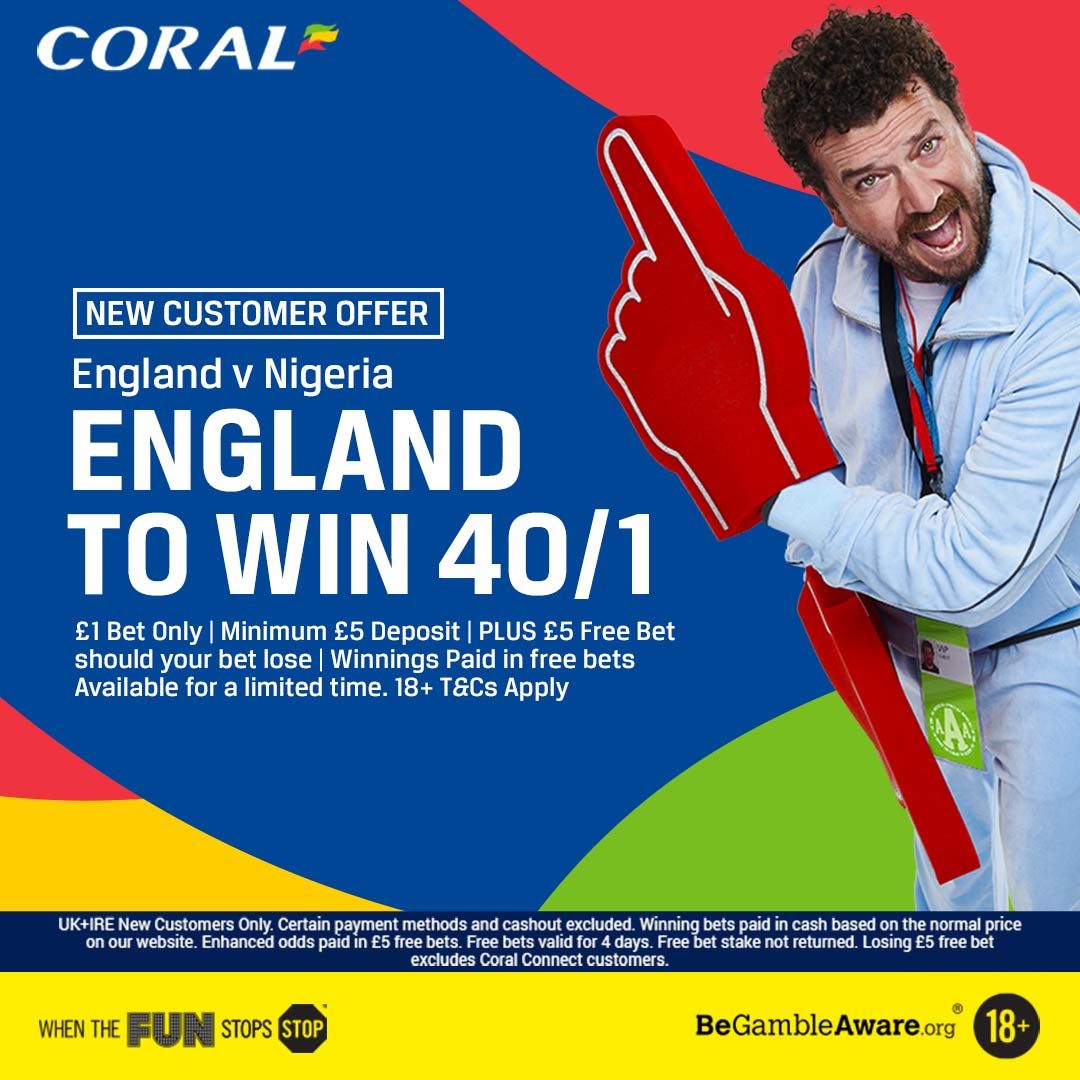 England v Nigeria 40/1 Coral Offer