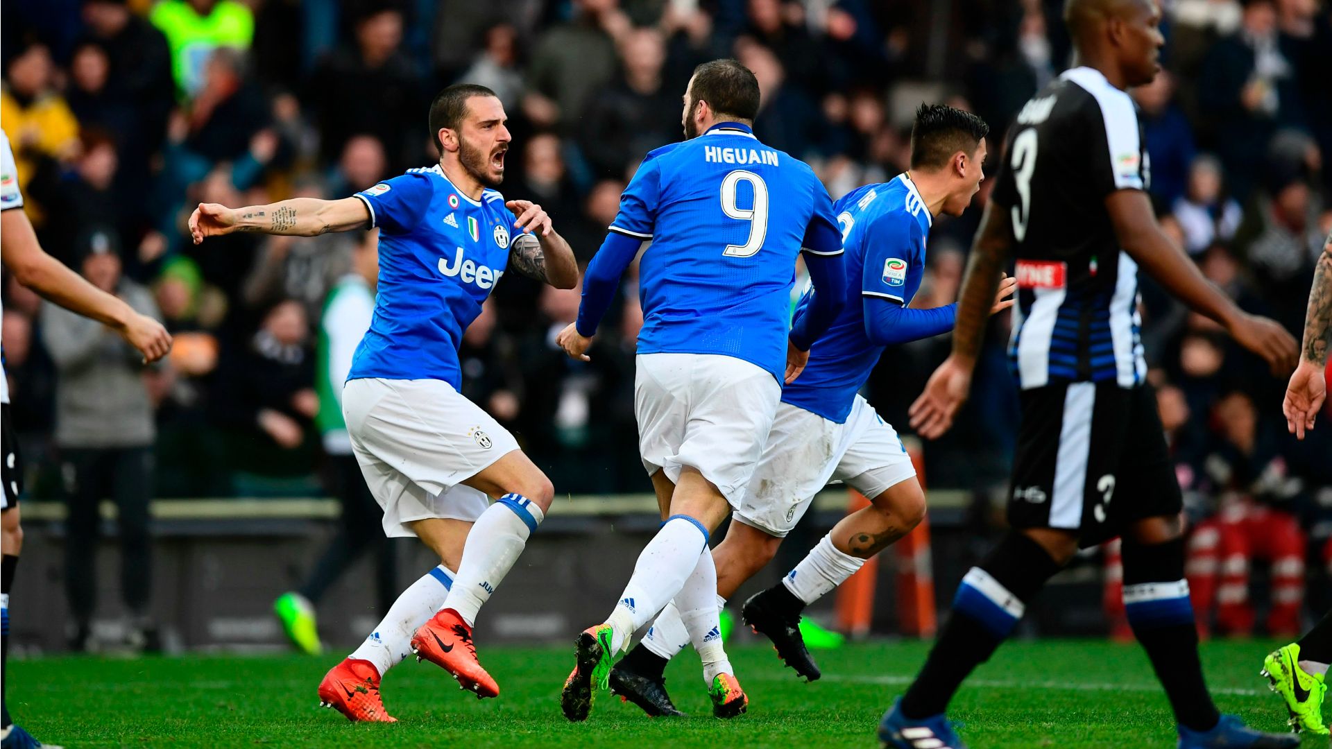 Leonardo Bonucci celebrates his scoring Udinese Juventus Serie A 05032017